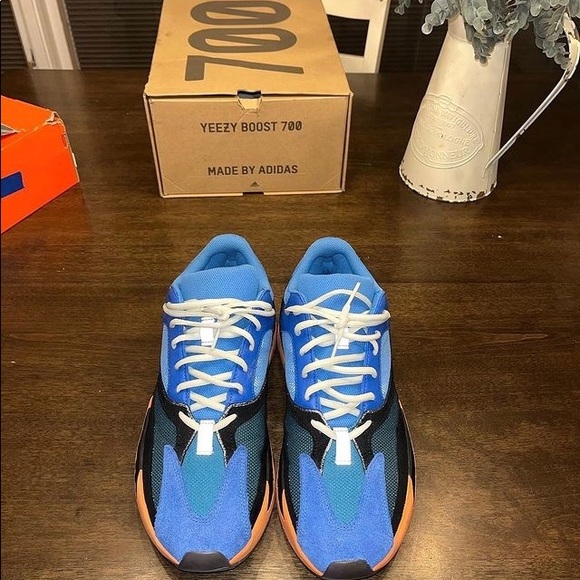 Bright blue Yeezy 700